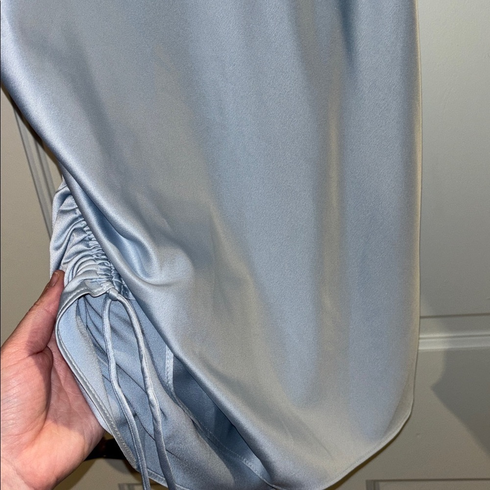 Topshop ruched side strappy satin mini dress - Picture 7 of 9